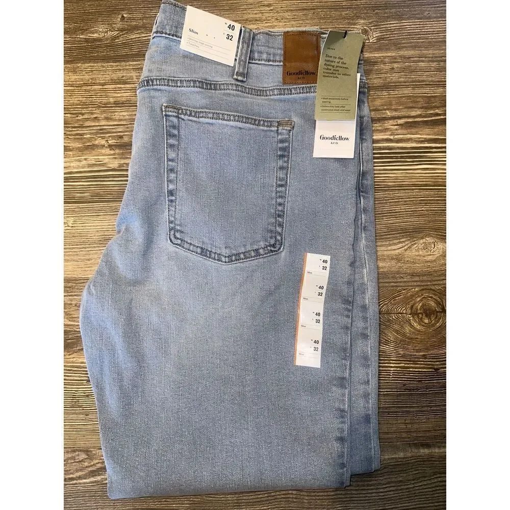 Men's Slim Fit Barrel Jeans - Goodfellow & Co. 40”x32” Total flex. NWT.